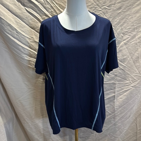 Lou & Grey Tops - Lou & Grey Blue Relaxed Boxy Short Sleeve Tee
